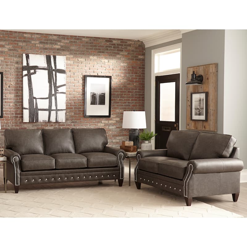 Payne Top-grain Leather Sofa and Loveseat Set