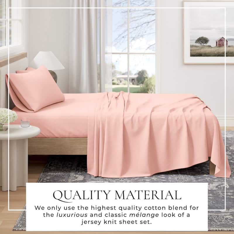 Linery & Co. Heathered Melange Cotton Jersey Knit Sheet Set