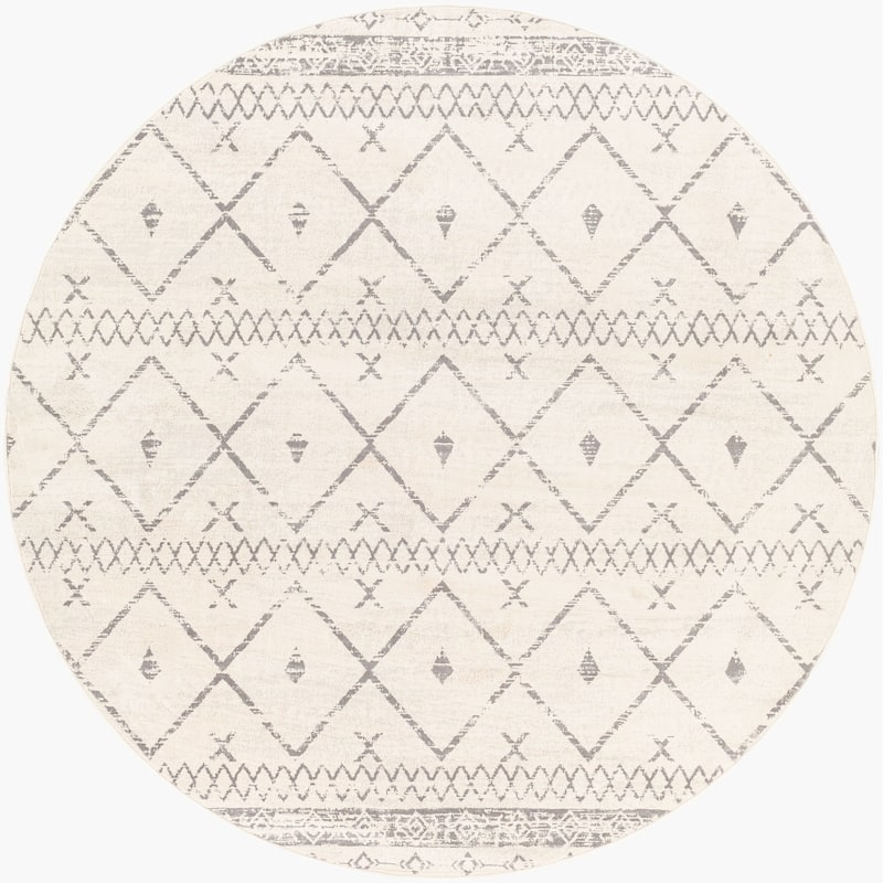 Livabliss Vintage Roma Medallion Area Rug - 6'7" x 6'7" Round - Ivory