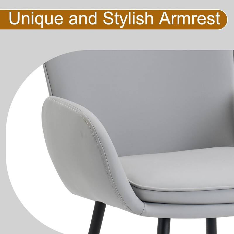 Set of 2 Cat-Scratch Resistant Dining Chairs with Gold Metal Legs