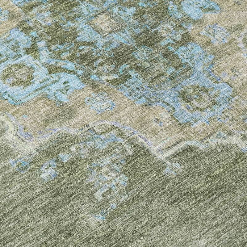 Machine Washable Indoor/ Outdoor Traditional Tabriz Chantille Rug