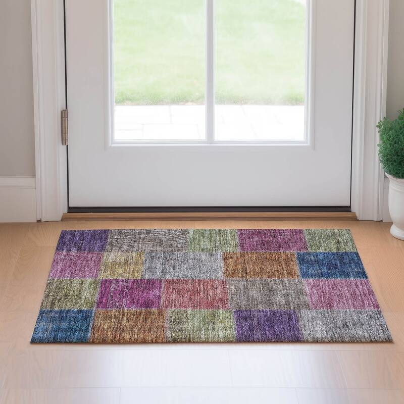 Premium Washable Super Soft Vintage Global Mayfield Rug - Copper - 1' 8" x 2' 6" - Rectangle
