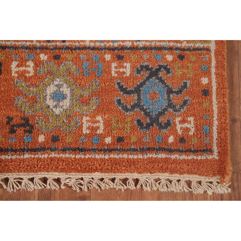 Orange Transitional Khotan Runner Rug Hand-Knotted Wool Carpet - 2'6"x 8'0"