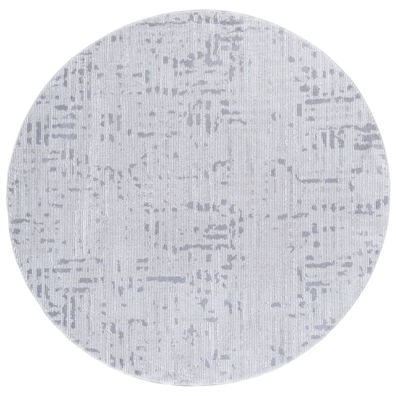 SAFAVIEH Slate Sonali Modern Rug - 6'7" Round - Light Grey/Grey