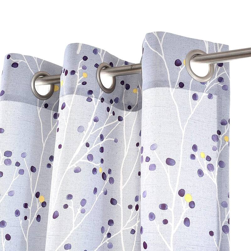 DriftAway Harper Ink Botanical Room-darkening Curtain Panel Pair