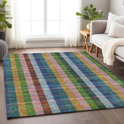 Premium Washable Super Soft Modern Plaid Mayfield Rug