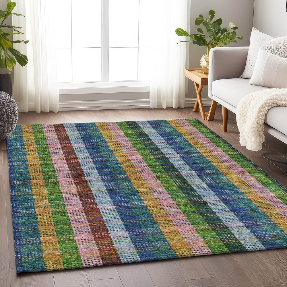Premium Washable Super Soft Modern Plaid Mayfield Rug