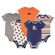 preview thumbnail 1 of 0, Luvable Friends Baby Boy Cotton Bodysuits 5pk, Football 6-9 Months - Football