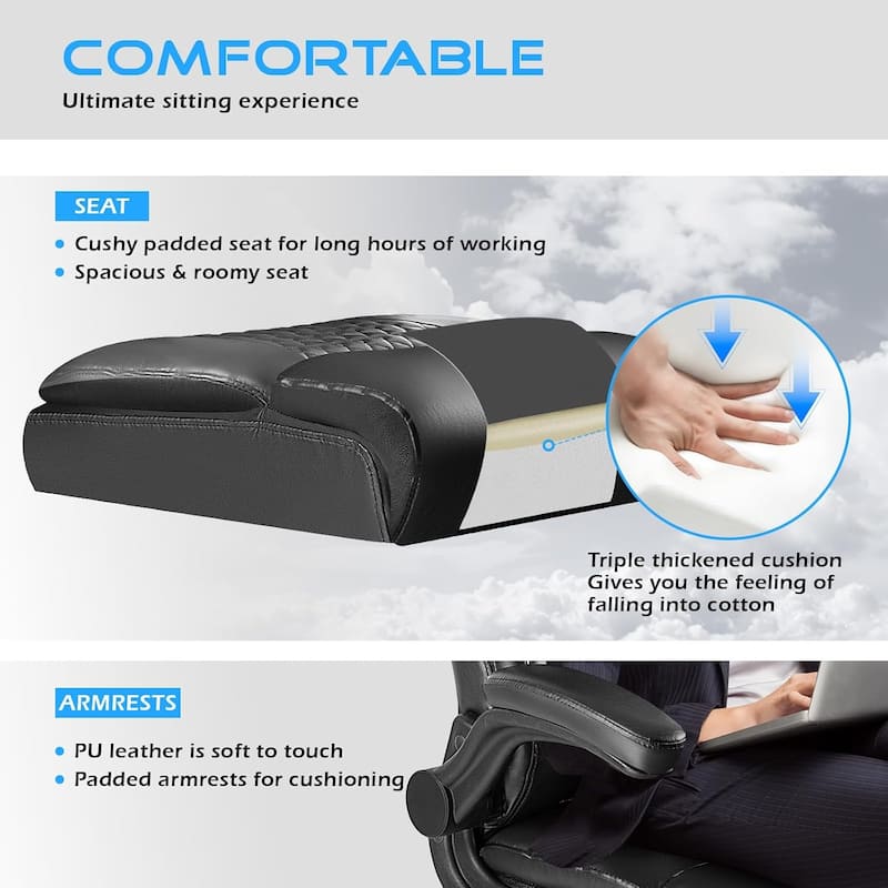 BOSSIN Executive Office Chair,Big and Tall Office Chair with Ergonomic,High Back,and Lumbar Support