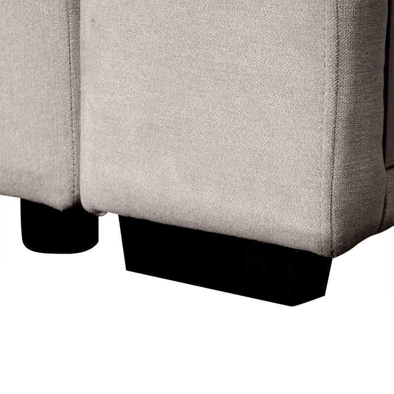 109" Chenille U-Shape 5-Seat Sectional Convertible Sofa with Storage Chaise and USB Ports