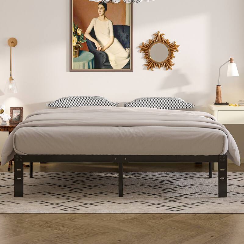 Black Metal Platform Bed Frame, 14.2-inch/16-inch/18-inch platform Bed Frame, 12 Options