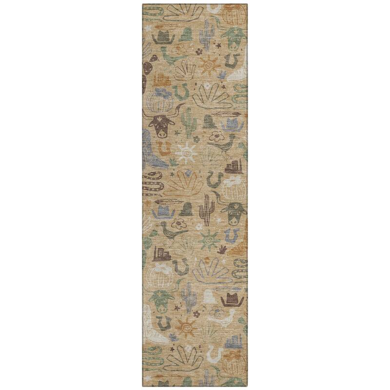 Machine Washable Indoor/ Outdoor Modern Ranch Chantille Rug