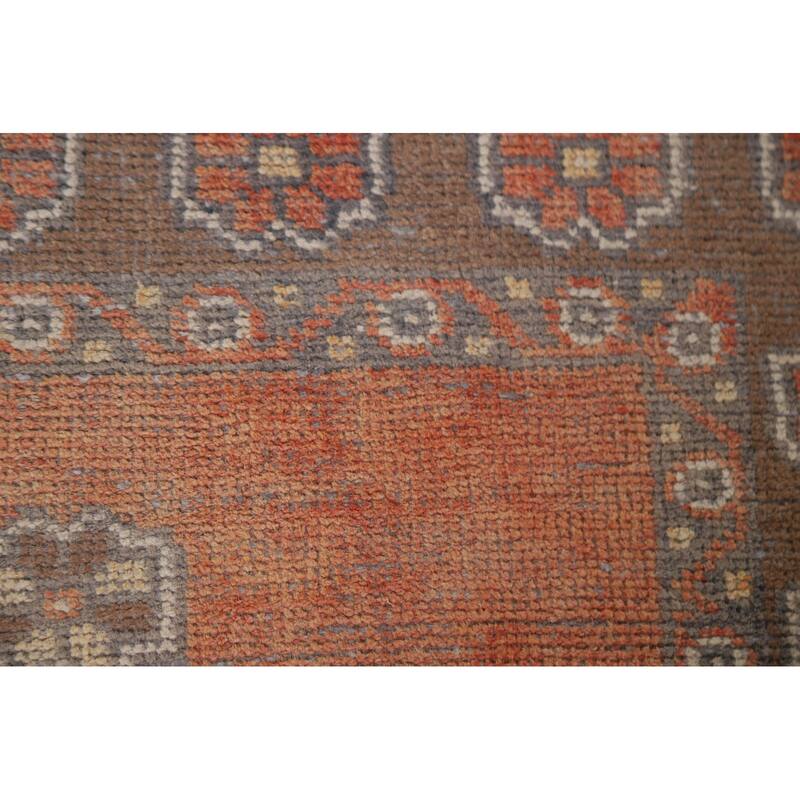 Hand Knotted Oriental 100% Wool Carpet Traditional Geometric Oranges & Rust Sirjan Area Rug - 6' 4'' X 3' 7''