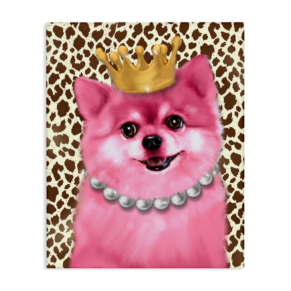 Stupell Pink Royal Pomeranian Canvas Wall Art Design By Matthew Piotrowicz
