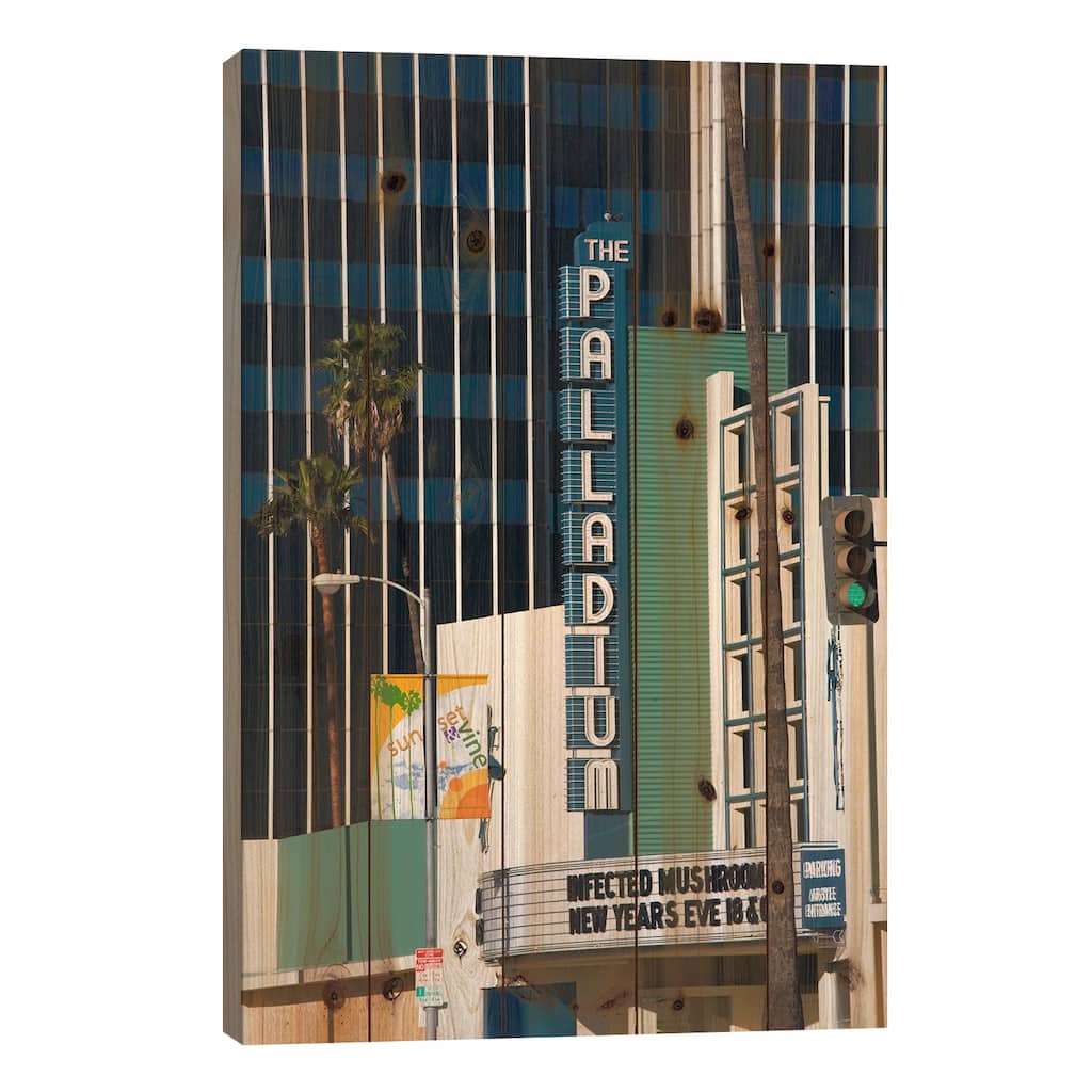 Theater in a city, Hollywood Palladium, Hollywood, Los Angeles, California, USA Print On Wood by Panoramic Images - Multi-Color