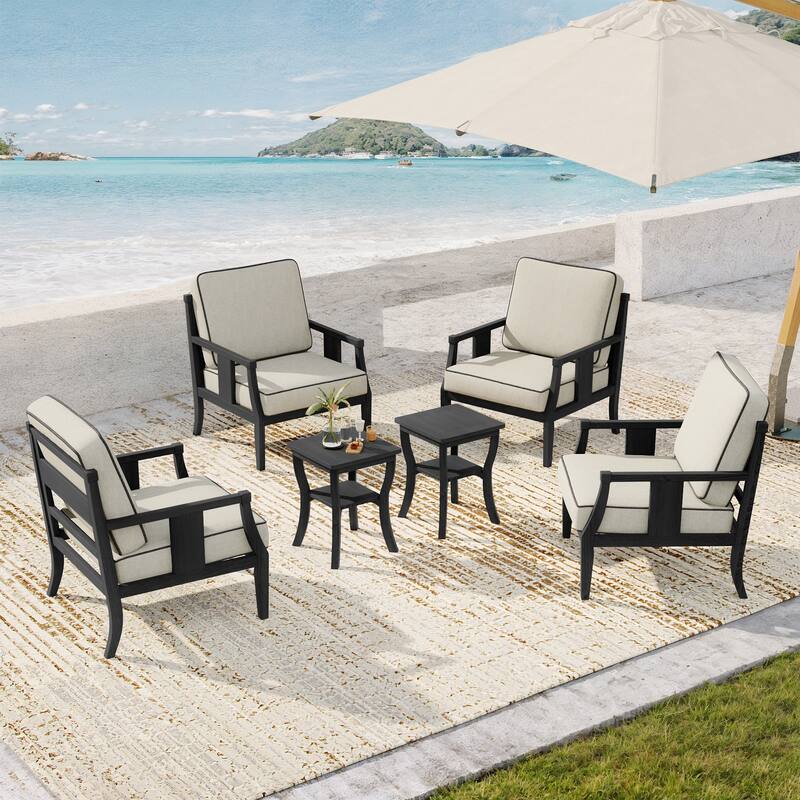Patio Conversation Sets with Side Table(Set of 6)
