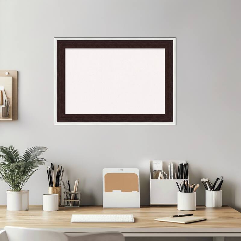 Maya Espresso Silver Framed Cork Board - Bulletin Board, Organization Board, Pin Board