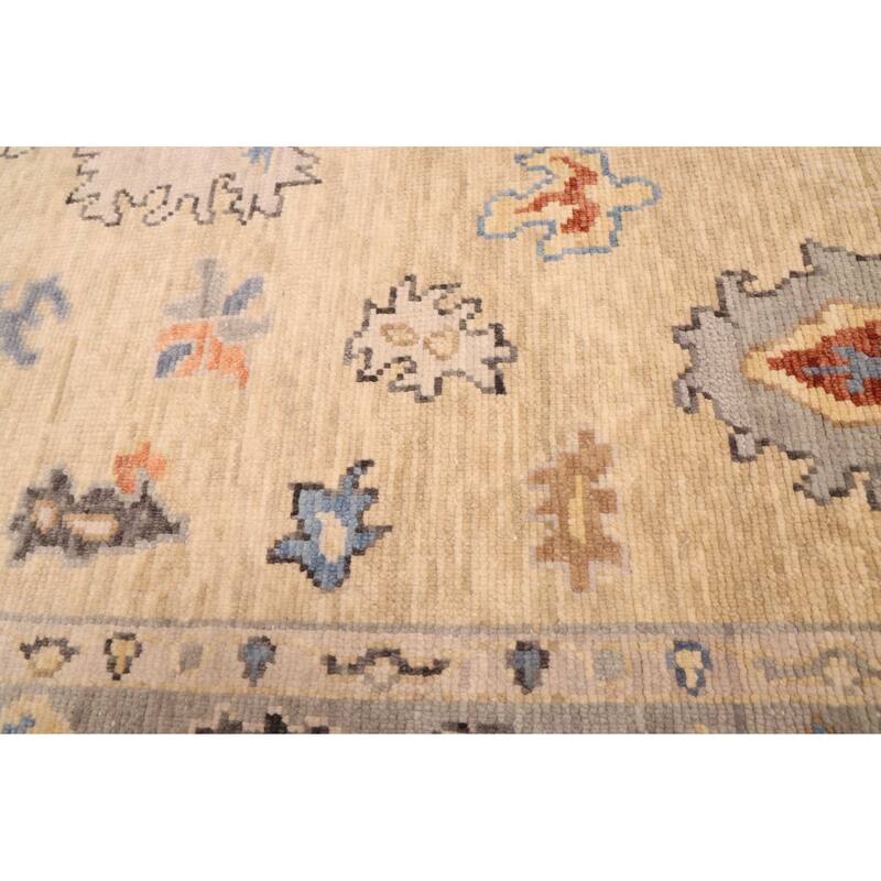 ECARPETGALLERY Hand-knotted Modern Oushak Light Khaki Wool Rug - 5'0 x 7'11