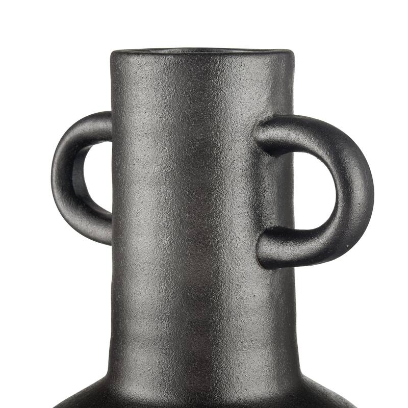 Elk Home Pavit Black Earthenware 6.5 Inch Wide Vase