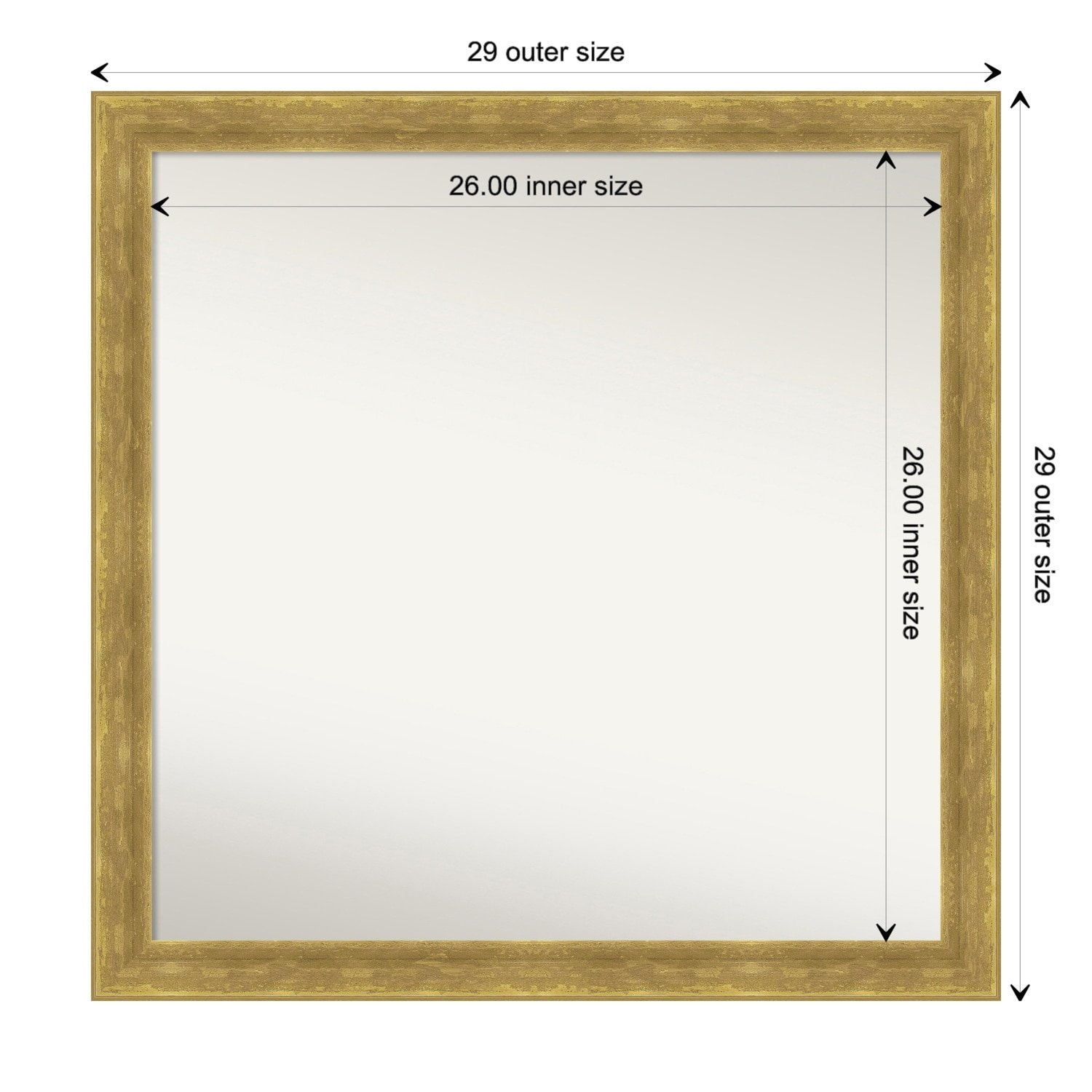 Angled Non-Beveled Wood Framed Wall Mirror