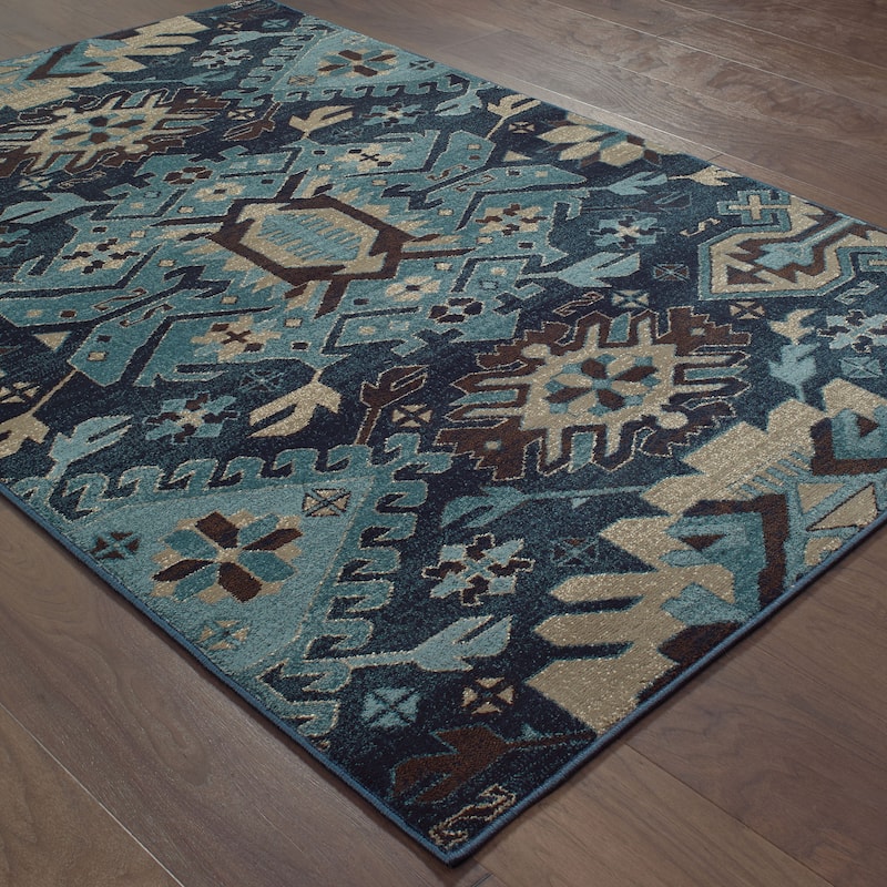 Vista Home Lilianna Tribal Blues Area Rug