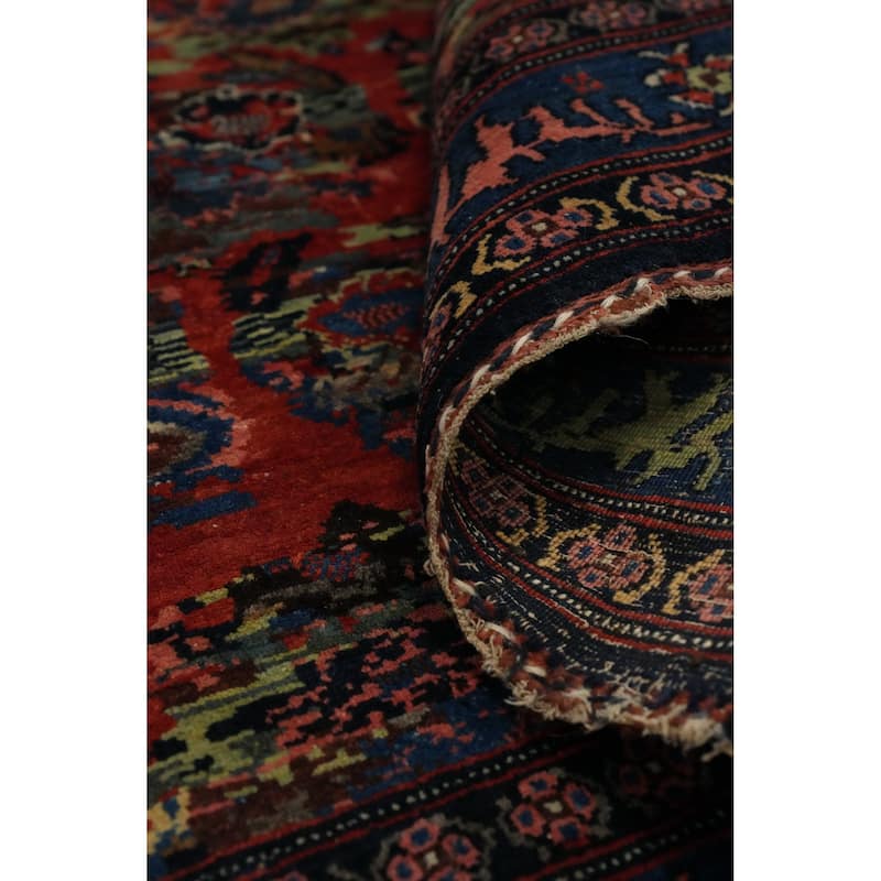 Hand Knotted Oriental 100% Wool Carpet Traditional Floral Oranges & Rust Bidjar Area Rug - 6' 10'' X 4' 7''