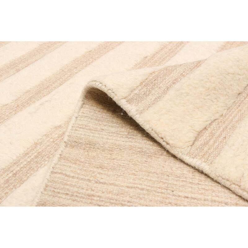 ECARPETGALLERY Hand-knotted Tangier Cream Wool Rug - 8'0 x 9'11