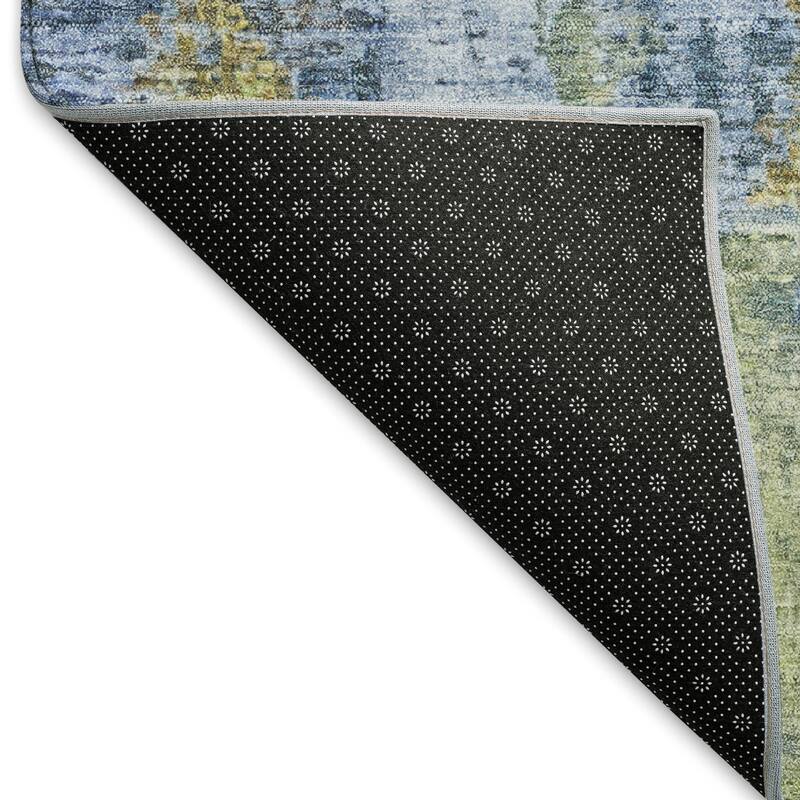 Machine Washable Indoor/ Outdoor Abstact Contemporary Chantille Rug