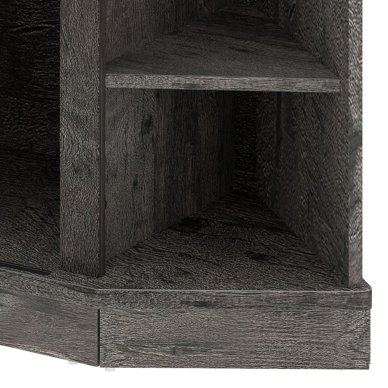 Moasis 47.2" W Corner TV Stand with Power Outlet, Barned-Door Cabinet