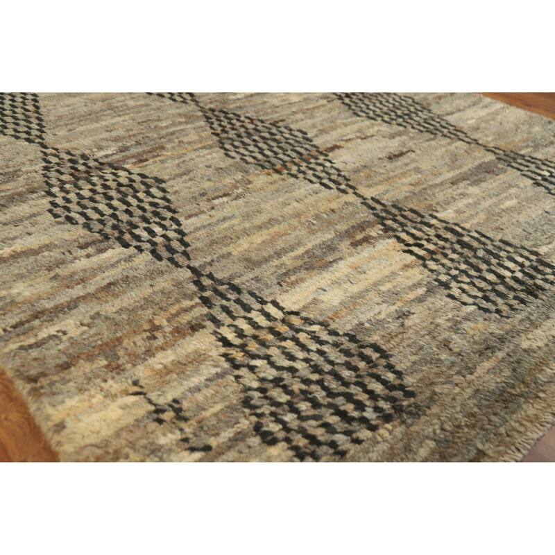 Geometric Moroccan Rug Handmade Multi-Color Tribal Wool Carpet - 4'10" x 6'3" - 4'10" x 6'3" - Multi-Color