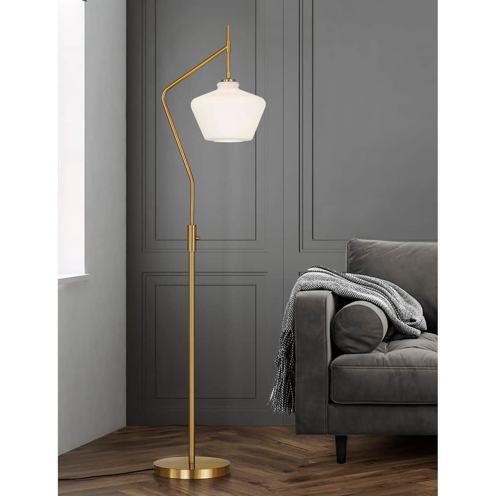 Café 69"H Glass Shade Floor Lamp