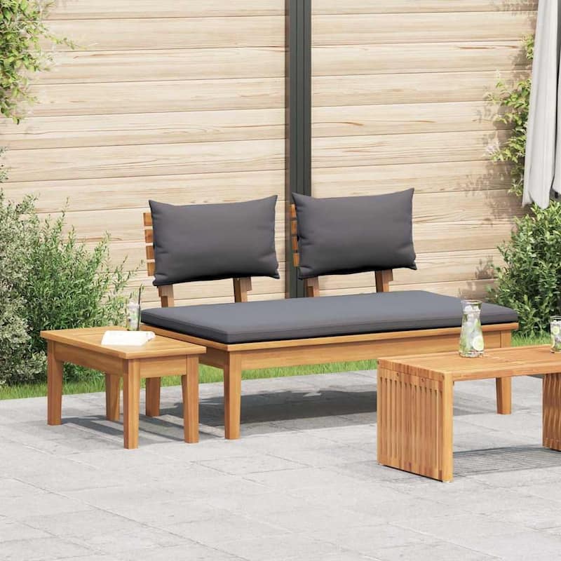 vidaXL Garden Bench Brown Solid Teak wood - Brown-Middle bench + table (3)