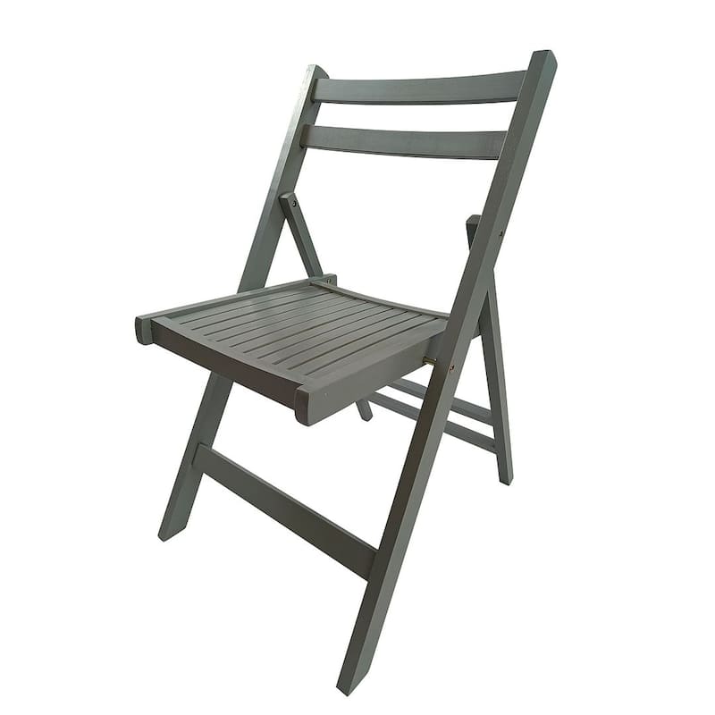 4 Pack Wood Folding Chair with Slatted Seat