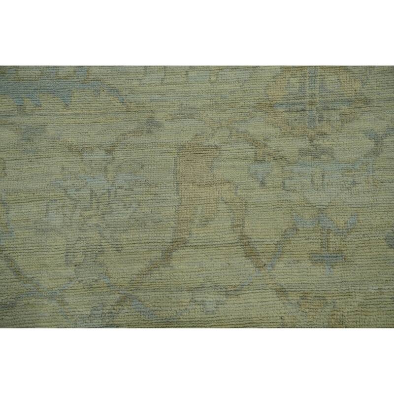 All-Over Floral Oushak Vegetable Dye Area Rug, Floral Geometric Carpet - 11' 7'' X 8' 10''