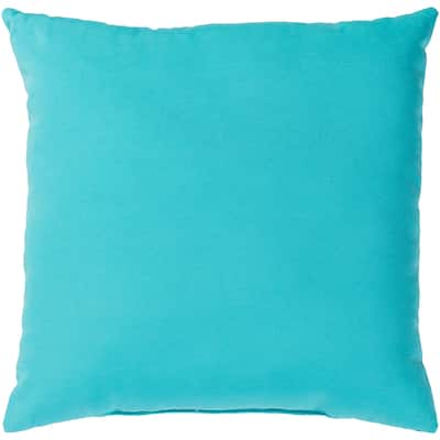 Miguel Aqua Solid Indoor/ Outdoor Throw Pillow (20" x 20")