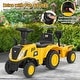 preview thumbnail 5 of 7, Kids Ride on Tractor Licensed Caterpillar with Detachable Trailer No Power - 36.5" x 11.5" x 17.5" (L x W x H)