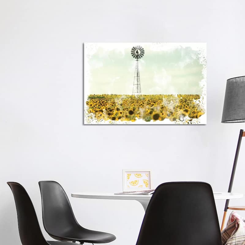iCanvas "Windmill Sunflowers" by Kimberly Allen Canvas Print - 26x40x1.5