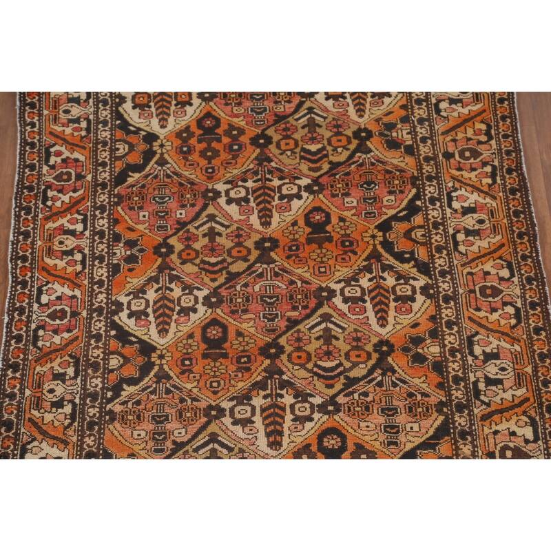 Garden Design Bakhtiari Persian Vintage Area Rug Handmade Wool Carpet - 4'11"x 9'10"
