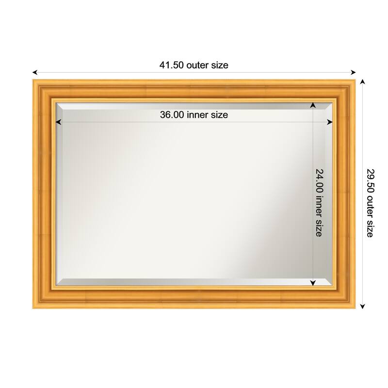 Sierra Beveled Wood Framed Wall Mirror - 42 x 30 in - Sierra Gold