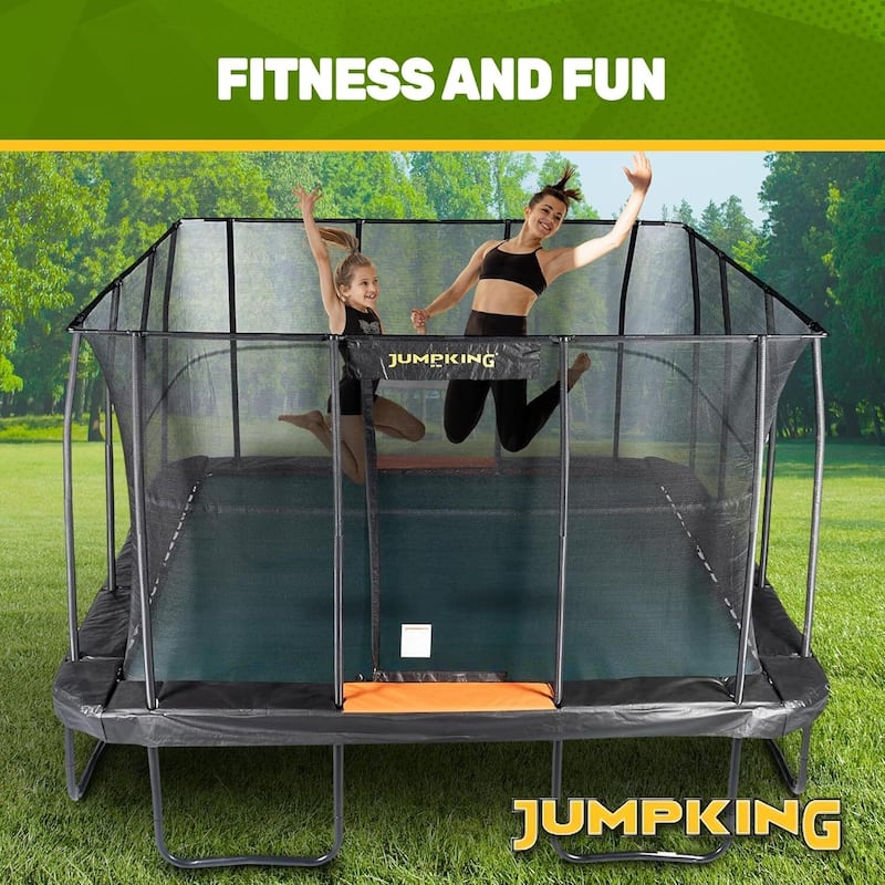 Rectangular Pro Trampoline with Complete Enclosure - Advanced Spring Layout for Superior Jumping Experience - 156