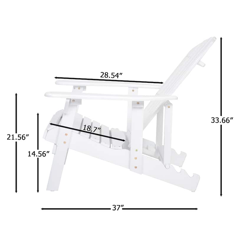 Wood Folding Adirondack Chair Patio Chair with Armrests, Modern Reception Chair Side Chair Leisure Chair