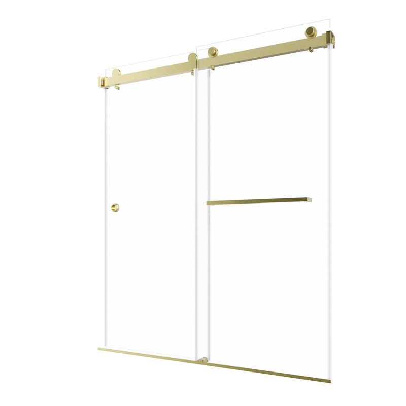 59 in. W x 72 in. H Sliding Frameless Shower Door with Tempered Glass - 59" x 72"