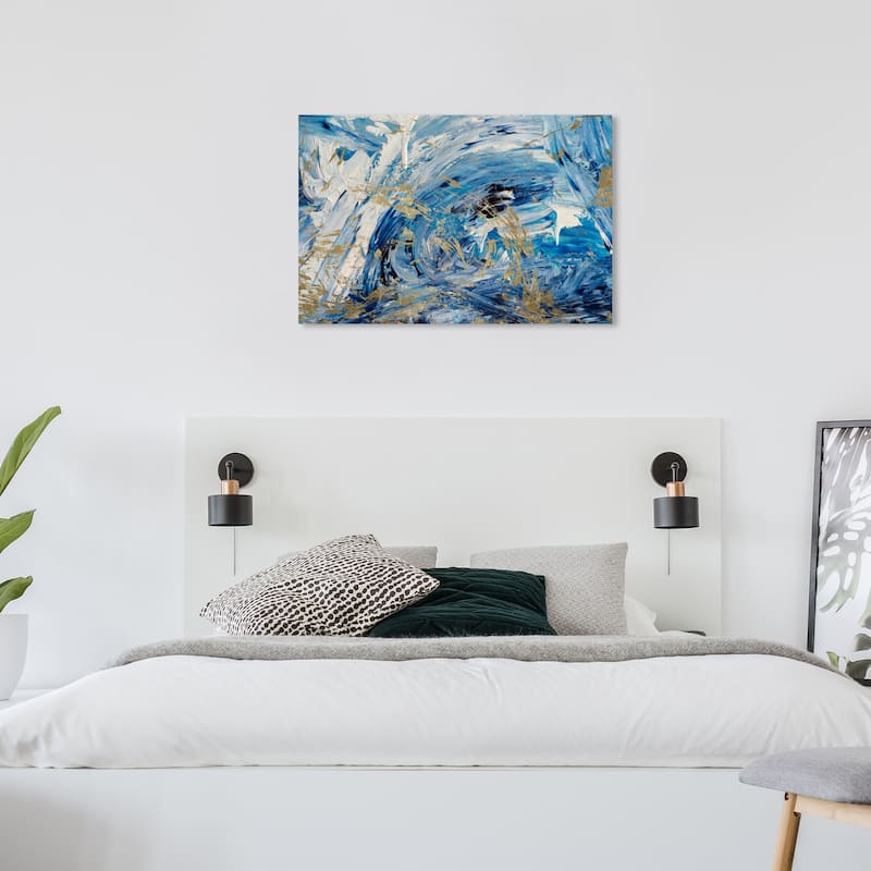 Wynwood Studio Canvas Abstract Manana y Mar Blue and Modern & Contemporary Wall Art Canvas Print - 24 x 36