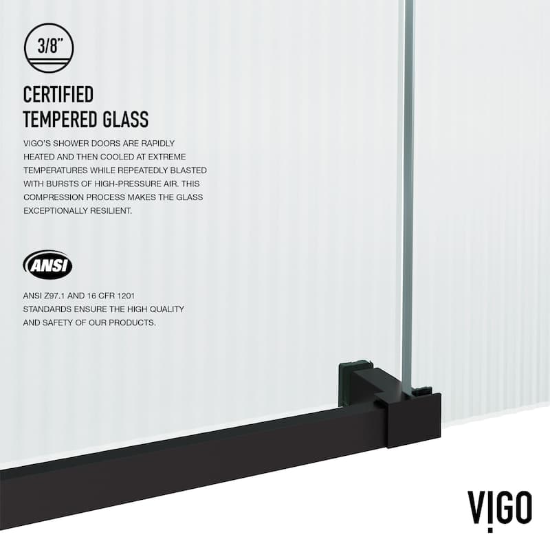 Vigo VG6021FL6066L Elan E-Class 66" High x 60" Wide Sliding Frameless