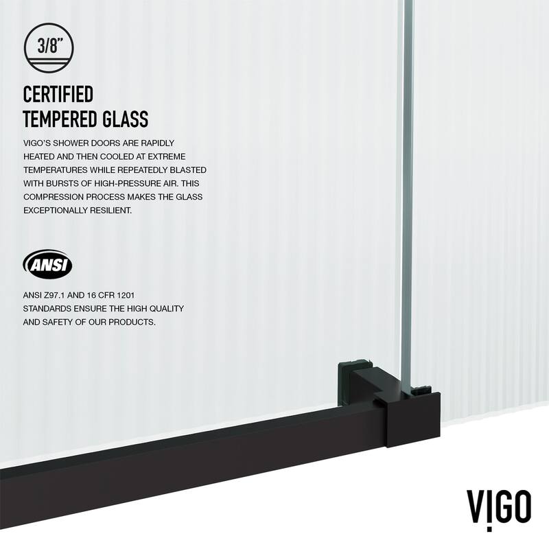 Vigo VG6021FL6076R Elan E-Class 76" High x 60" Wide Sliding Frameless