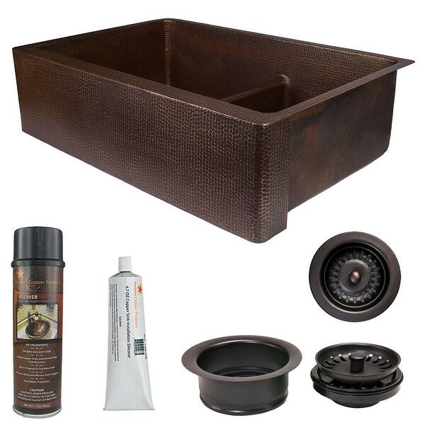 Premier Copper Products K70DB33199-SD5 33 In. Hammered Copper Kitchen