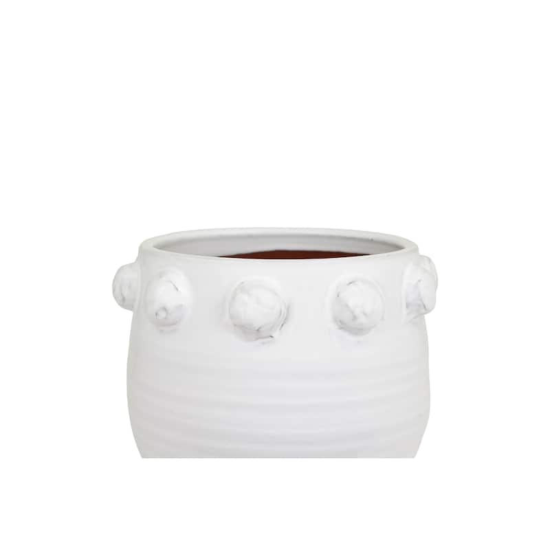 Terra-cotta Planter with Raised Dots Design - 10.5"L x 10.5"W x 9.0"H
