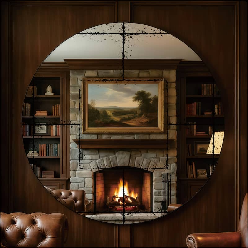 Round Wall-Mounted Mirror — Versatile Home Decor Ideal For Bedrooms, Living Rooms, Dining Rooms, Fireplaces - Black,White