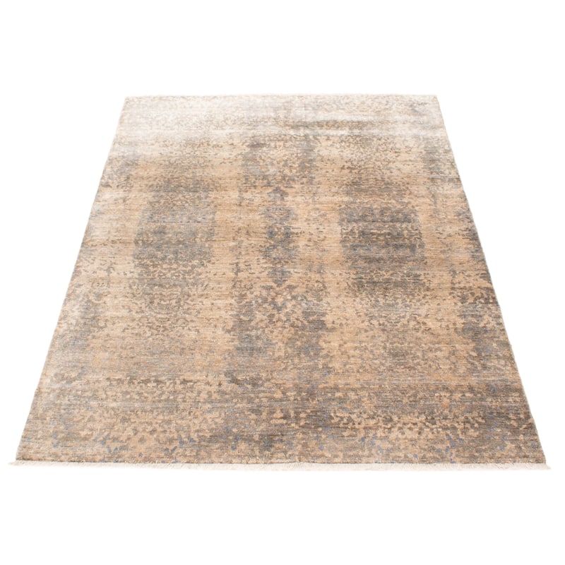ECARPETGALLERY Hand-knotted Heritage Beige Silk Rug - 5'4 x 7'6