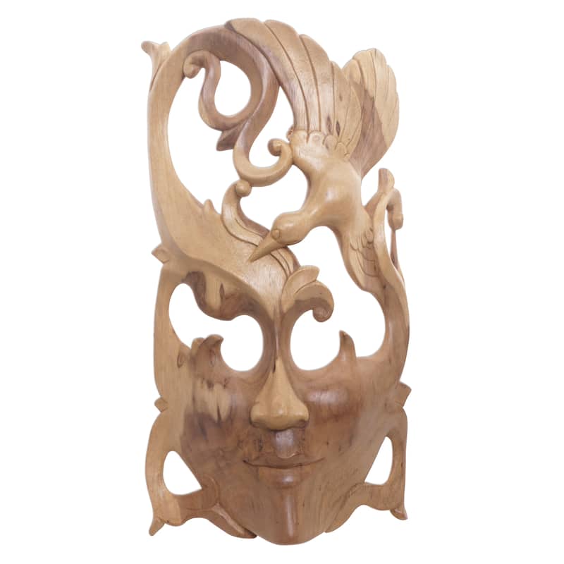 Novica Handmade Nature Soaring Wood Wall Mask